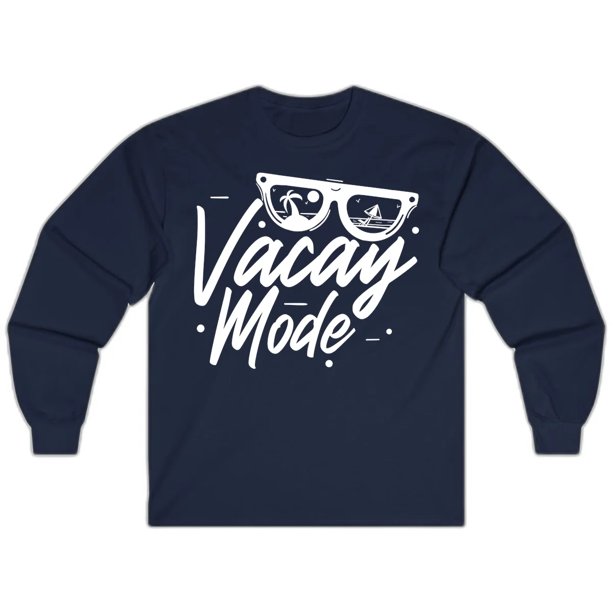 Warm Mode Cruise Vibes Long Sleeve T-Shirt in Navy