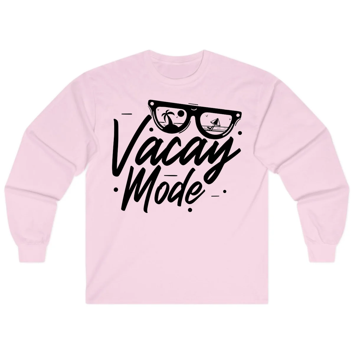 Warm Mode Cruise Vibes Long Sleeve T-Shirt in Light Pink