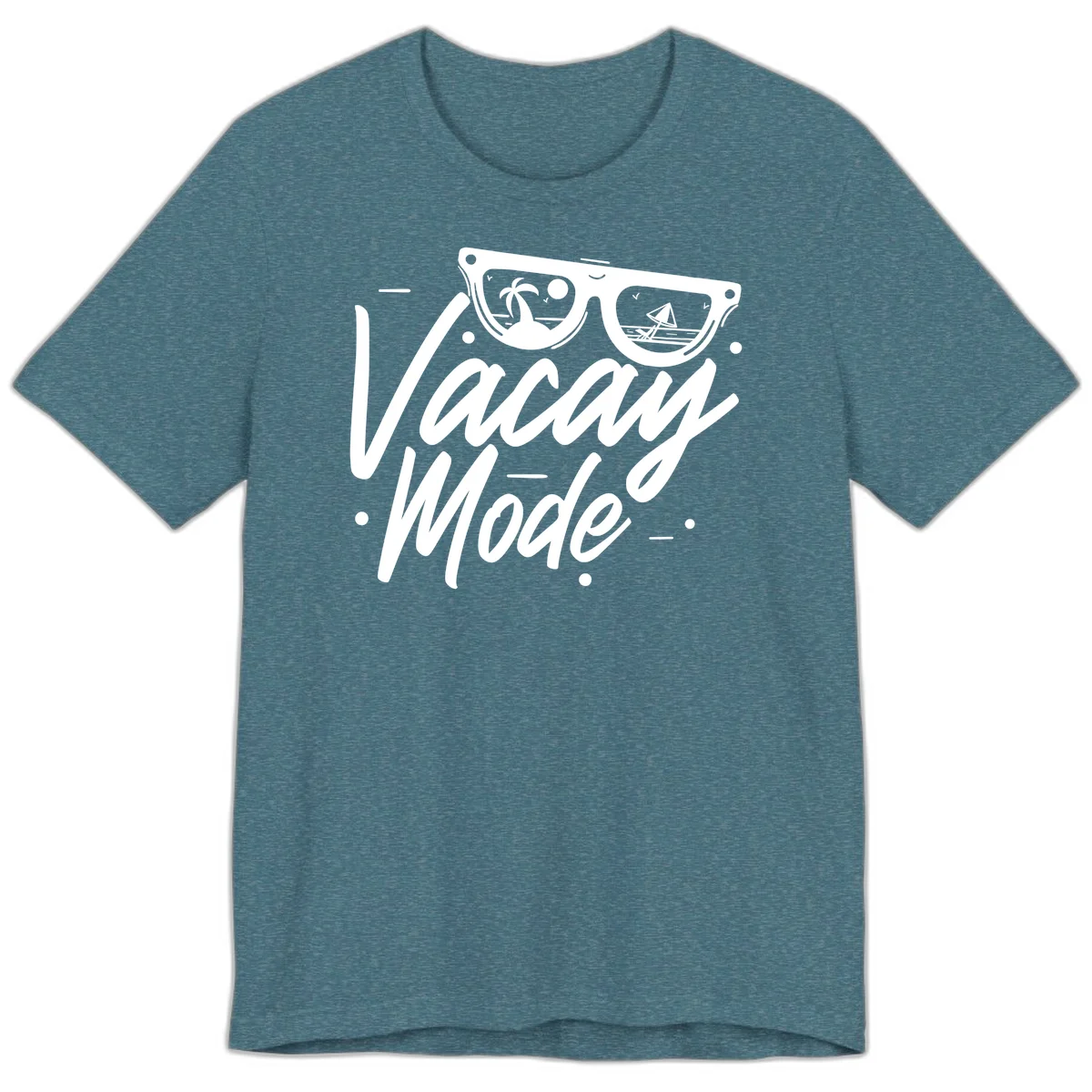 Warm Mode Cruise Vibes Premium T-Shirt in Heather Deep Teal