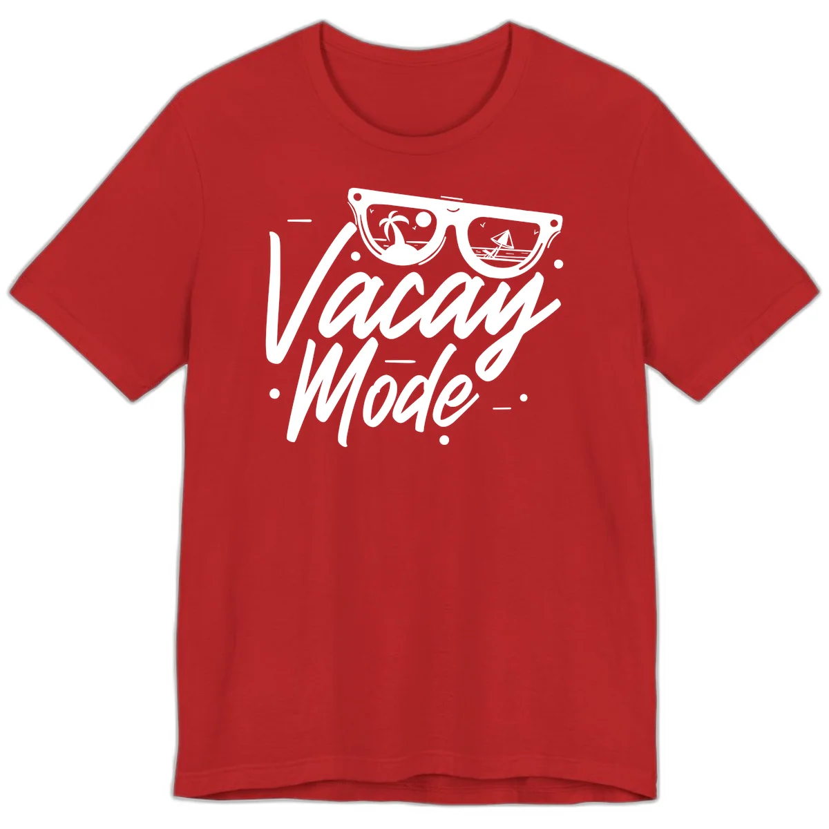 Warm Mode Cruise Vibes Premium T-Shirt in Red