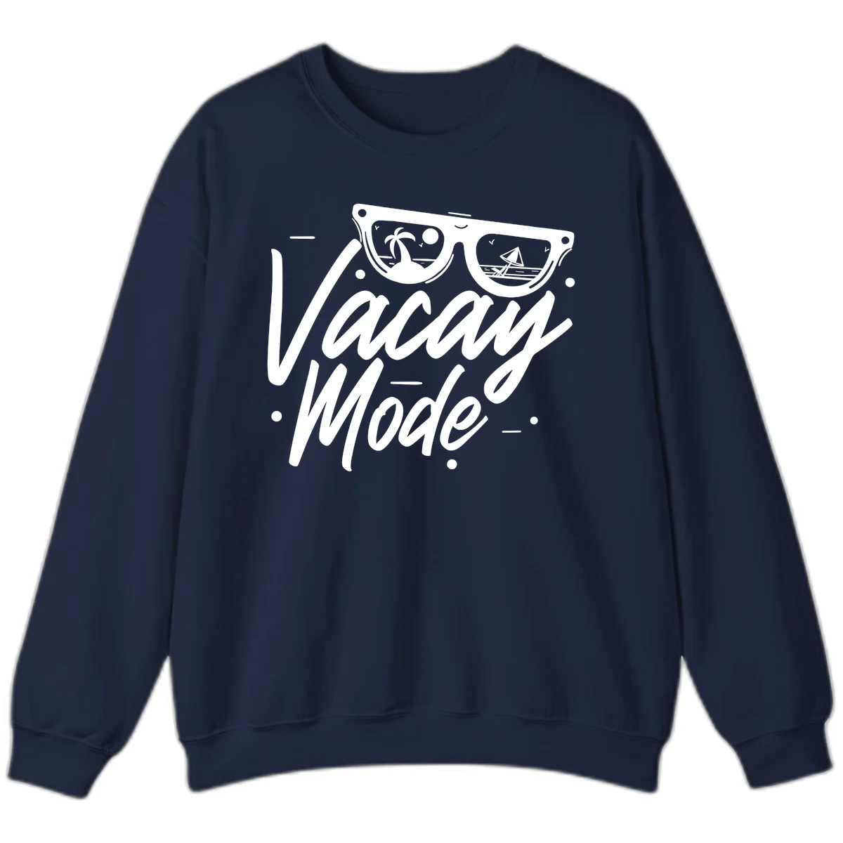 Warm Mode Cruise Vibes Crewneck Sweatshirt in Navy