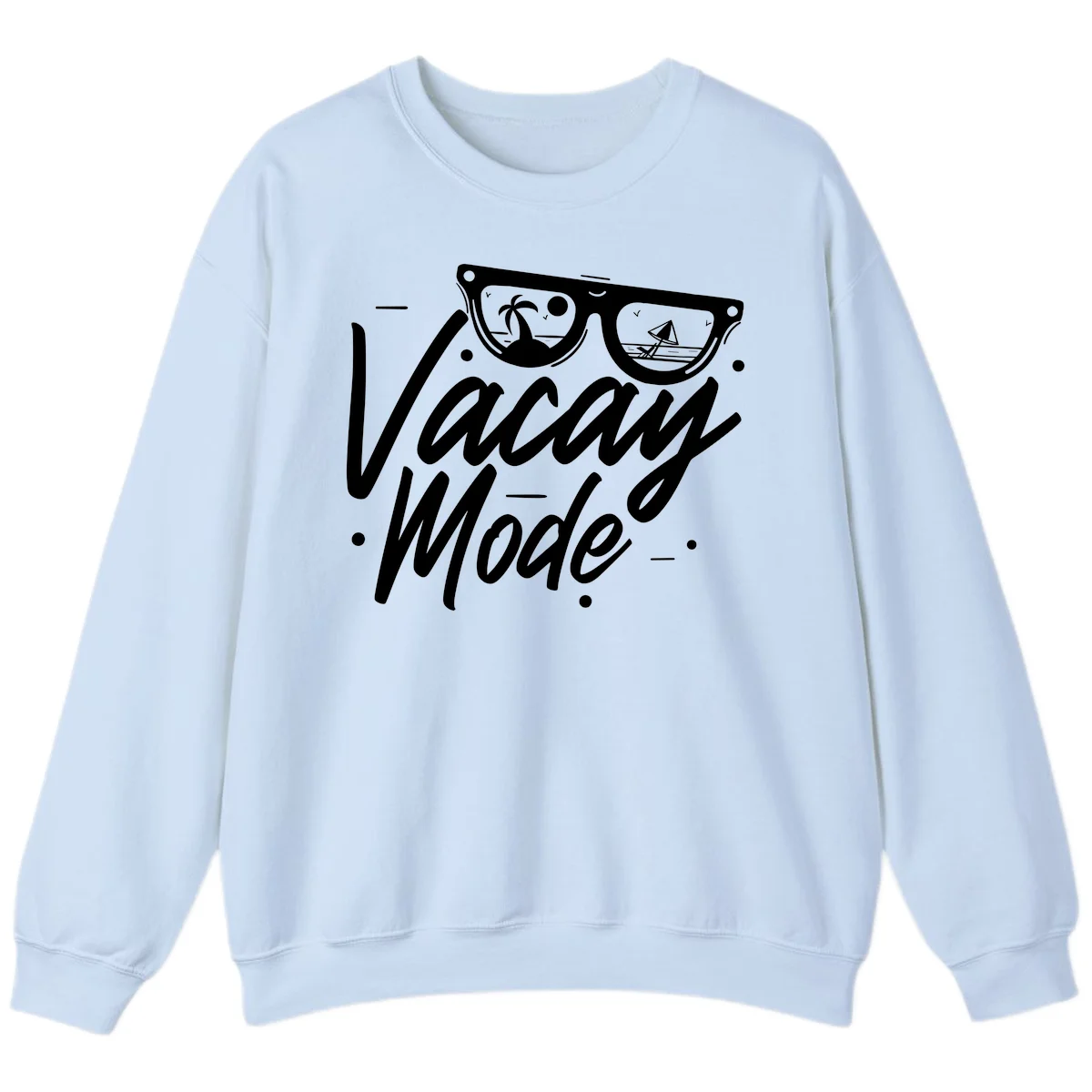 Warm Mode Cruise Vibes Crewneck Sweatshirt in Light Blue