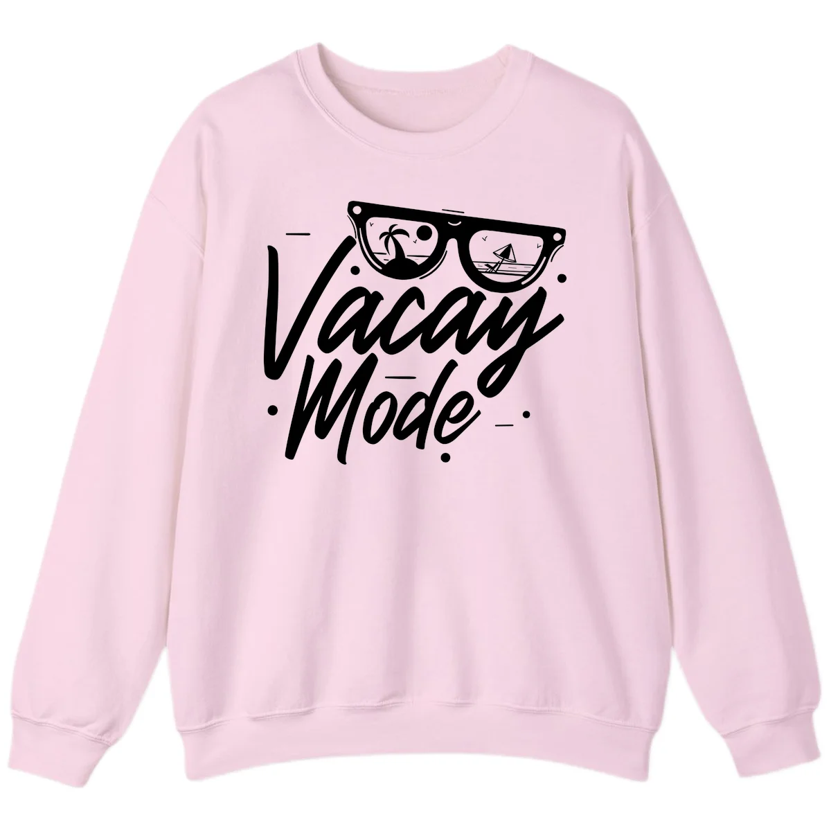 Warm Mode Cruise Vibes Crewneck Sweatshirt in Light Pink