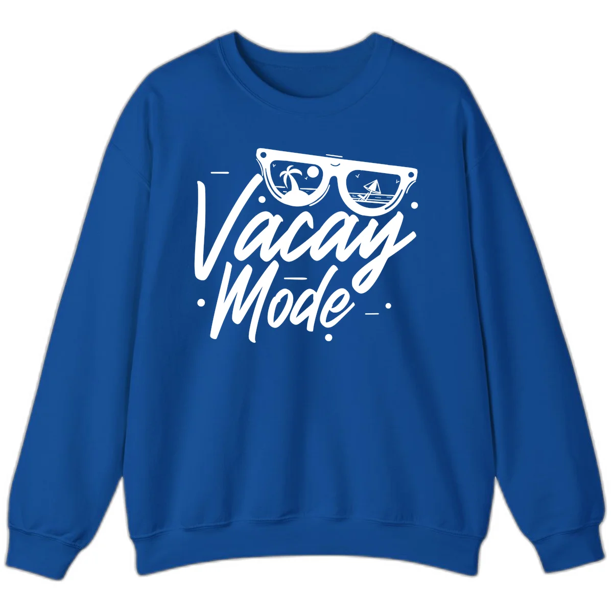 Warm Mode Cruise Vibes Crewneck Sweatshirt in Royal