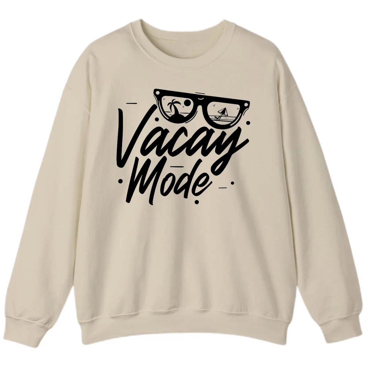 Warm Mode Cruise Vibes Crewneck Sweatshirt in Sand