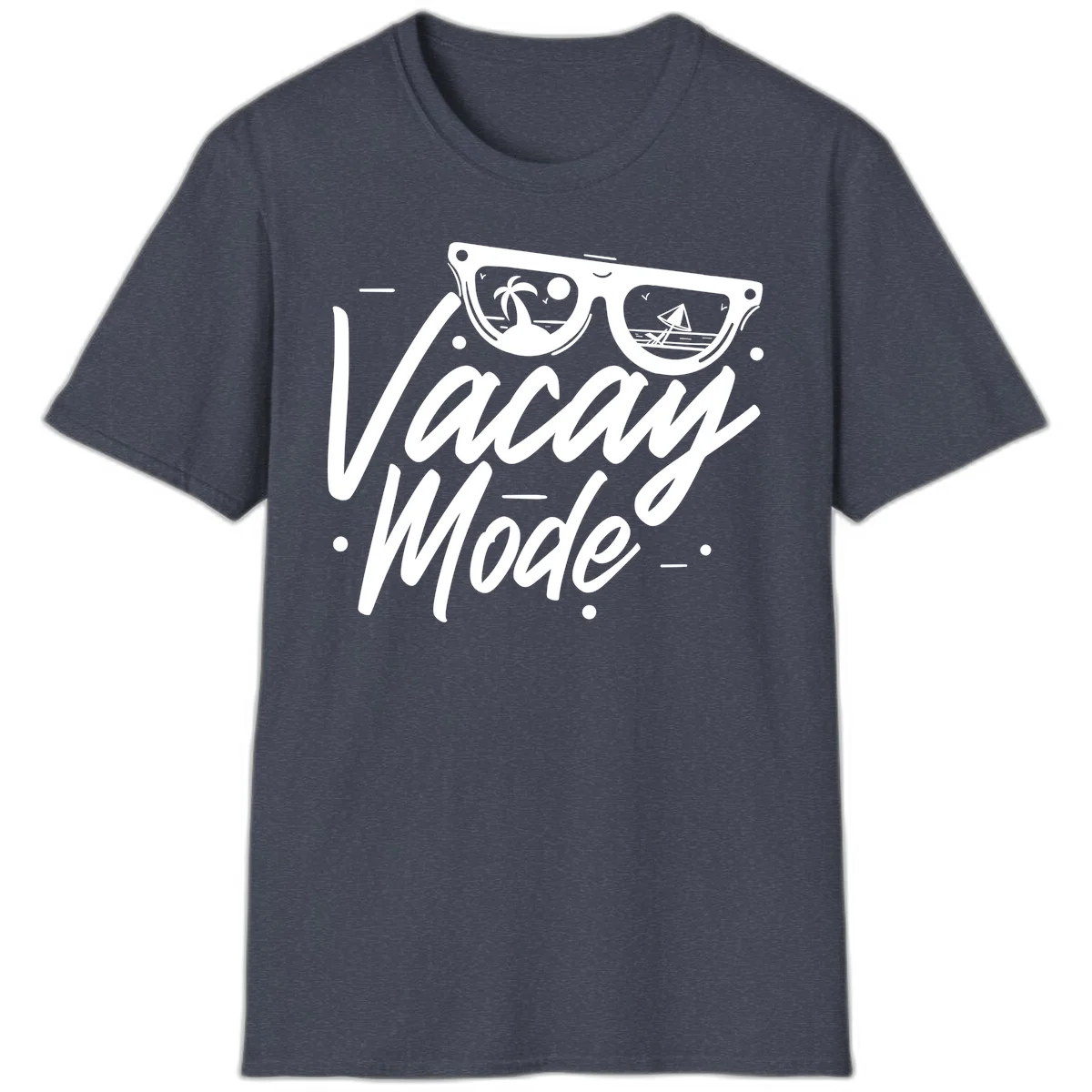 Warm Mode Cruise Vibes T-Shirt in Heather Navy
