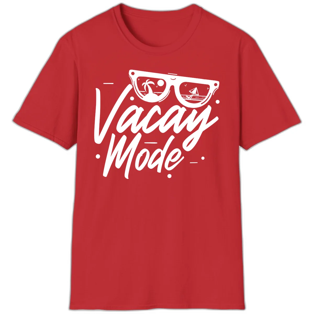 Warm Mode Cruise Vibes T-Shirt in Red