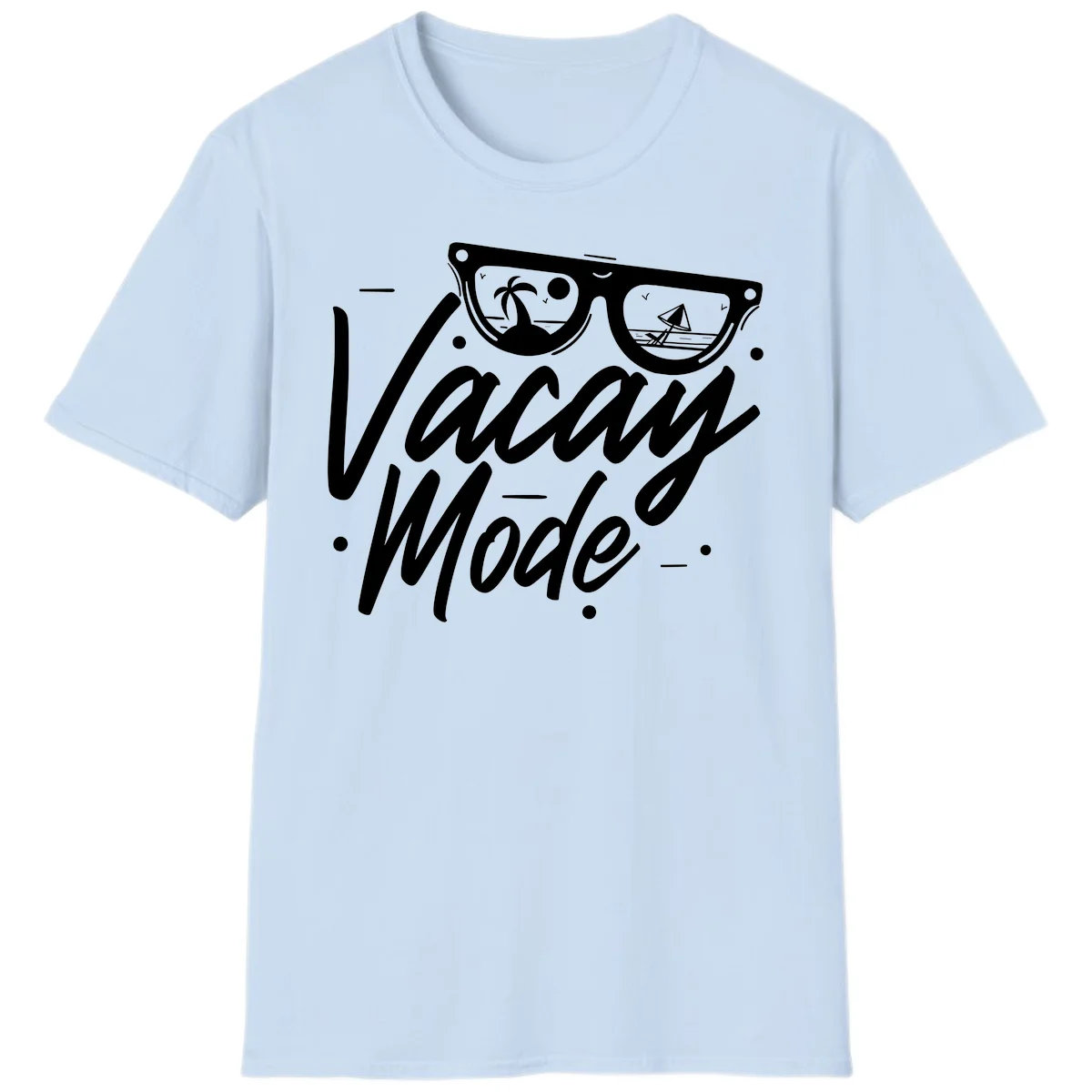 Warm Mode Cruise Vibes T-Shirt in Light Blue