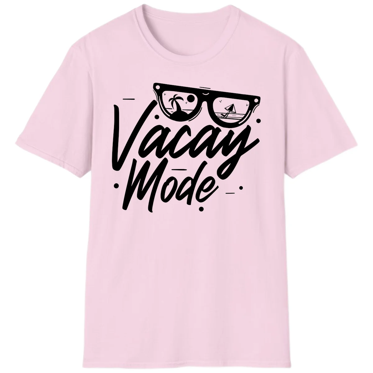 Warm Mode Cruise Vibes T-Shirt in Light Pink
