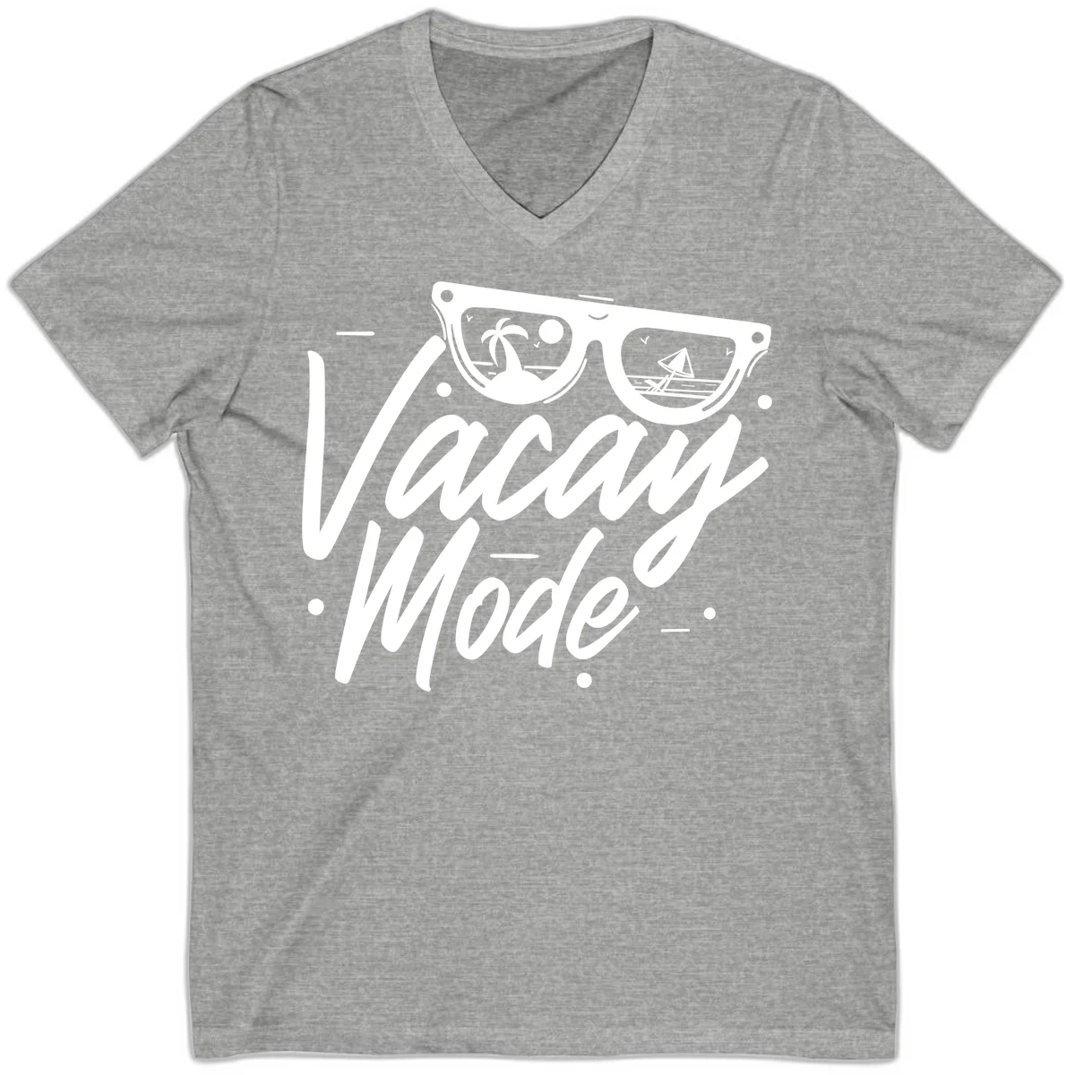 Warm Mode Cruise Vibes V-Neck T-Shirt in Athletic Heather