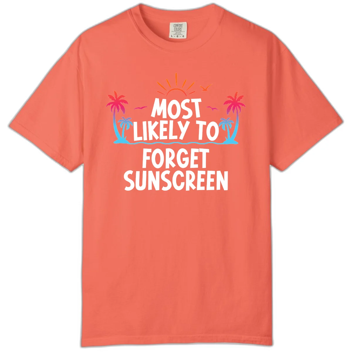 Most Likely To Forget Sunscreen Comfort Color in Bright Salmon