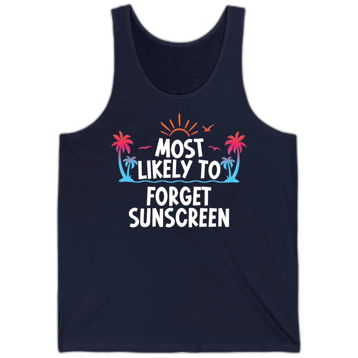Most Likely To Forget Sunscreen Tank in Navy