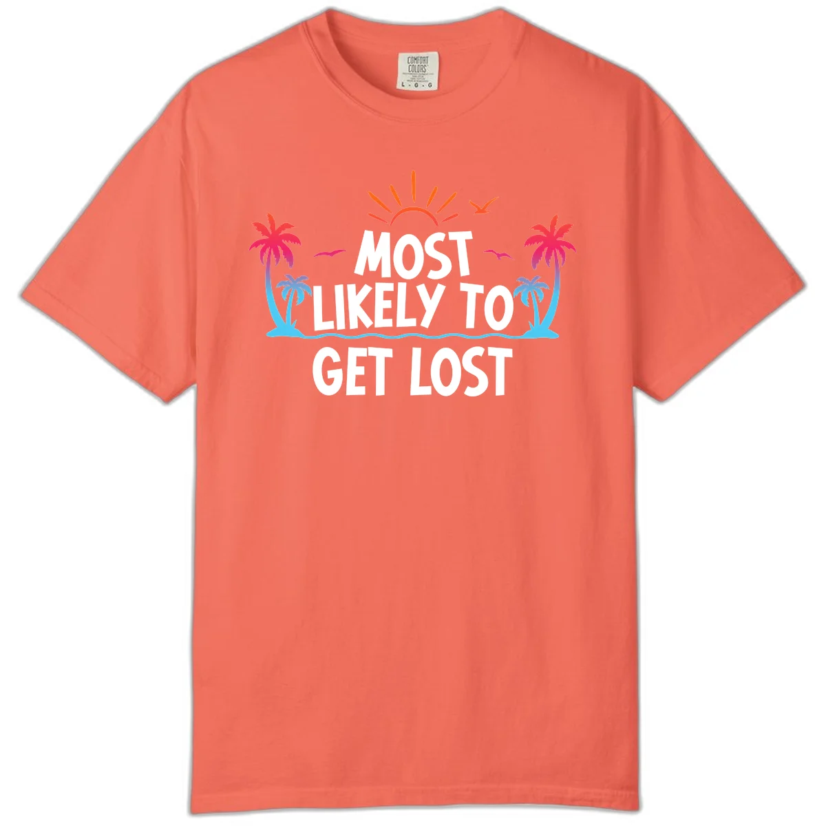 Most Likely To Get Lost Comfort Color in Bright Salmon