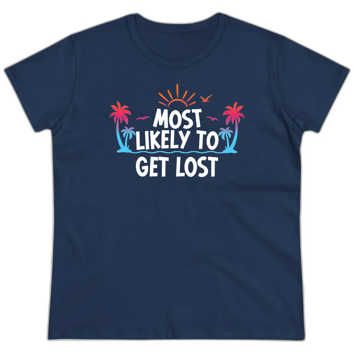 Most Likely To Get Lost Ladies Tee in Navy