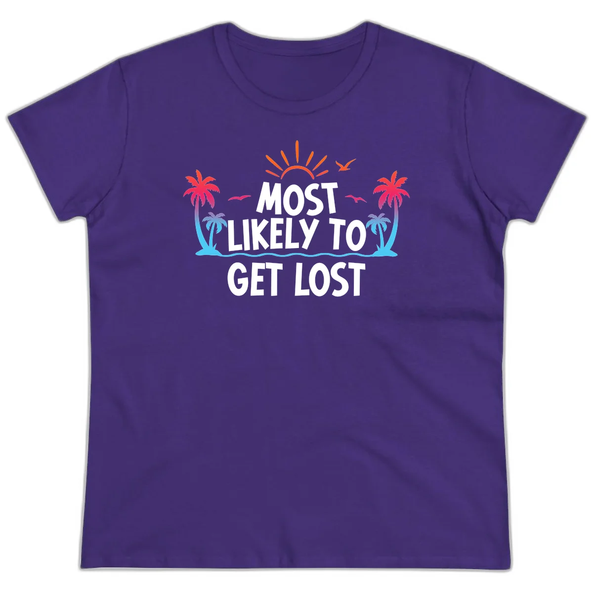 Most Likely To Get Lost Ladies Tee in Purple