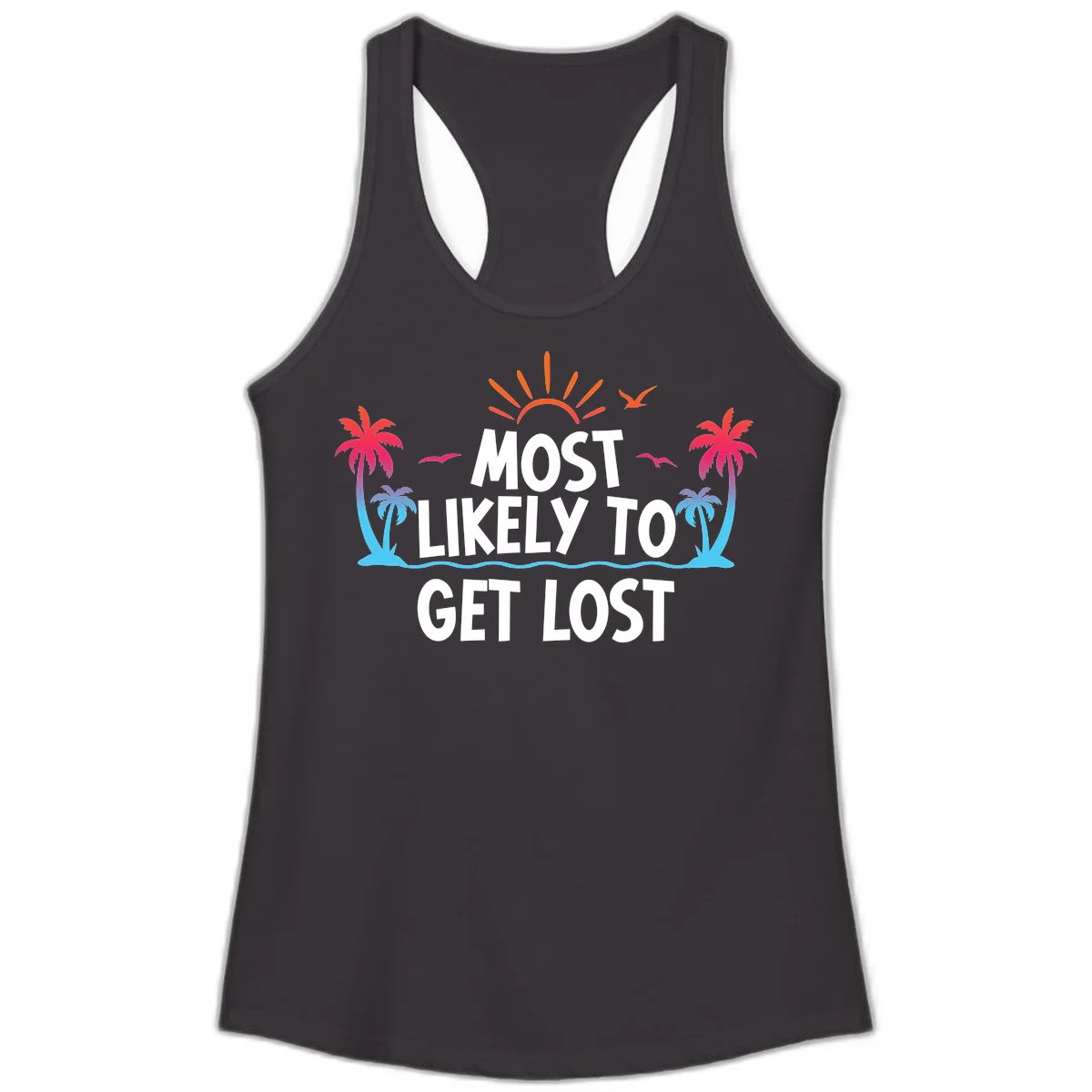 Most Likely To Get Lost Ladies Tank in Black