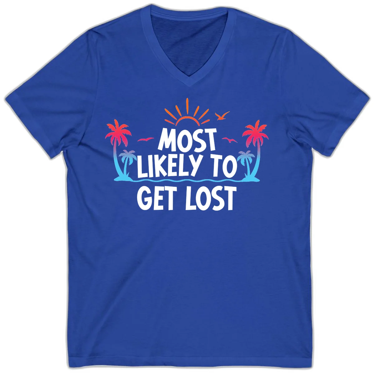 Most Likely To Get Lost V-Neck in True Royal