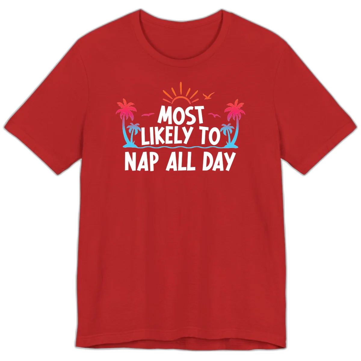 Most Likely To Nap All Day Premium T-Shirt in Red