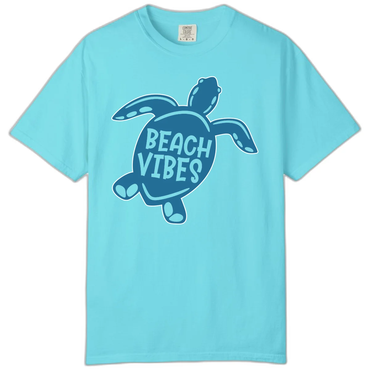 Beach Vibes Sea Turtle Comfort Color in Lagoon Blue
