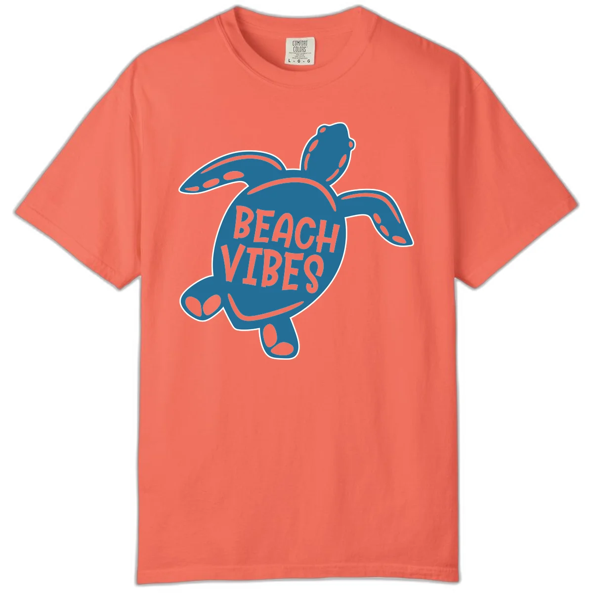 Beach Vibes Sea Turtle Comfort Color in Bright Salmon