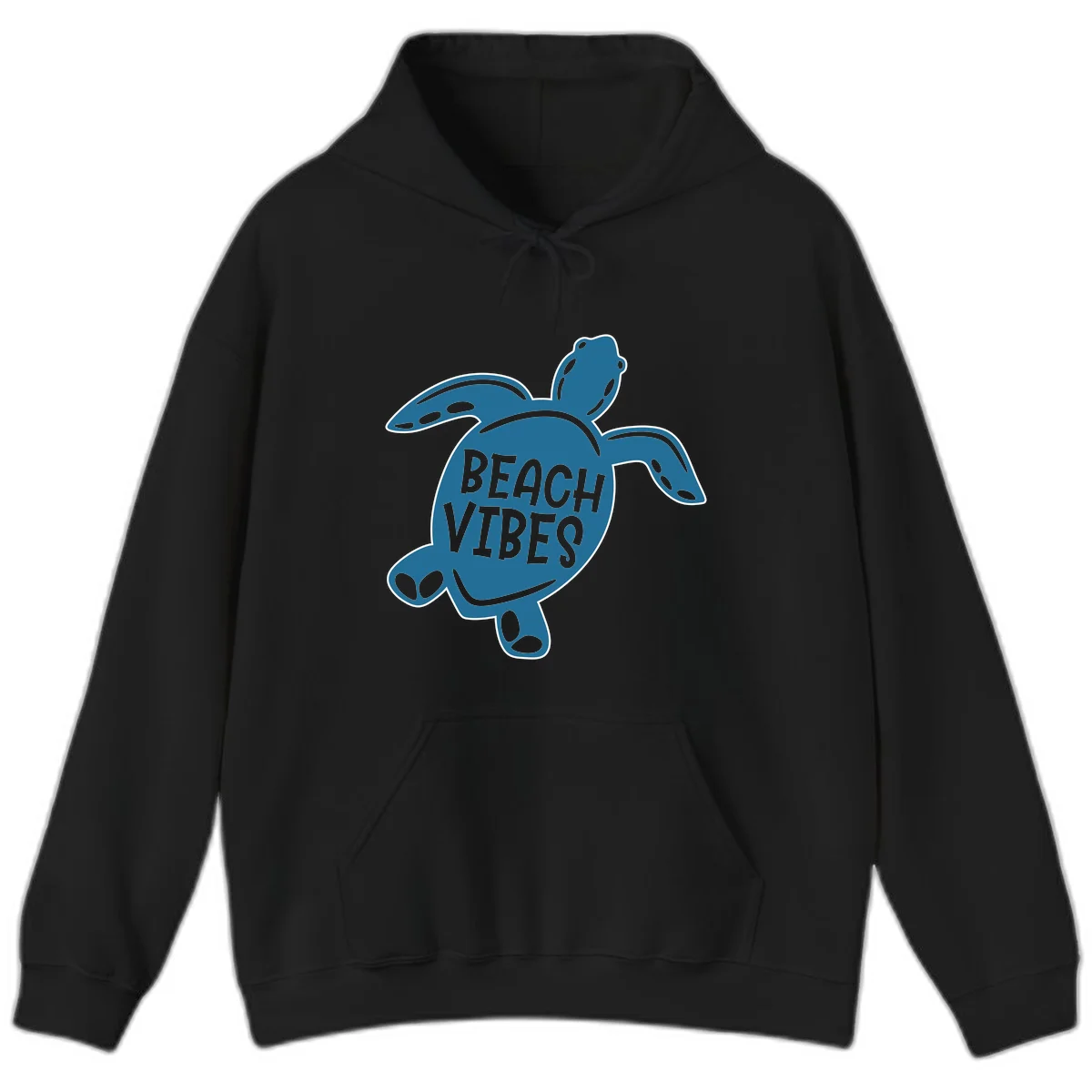 Beach Vibes Sea Turtle Hoodie in Black