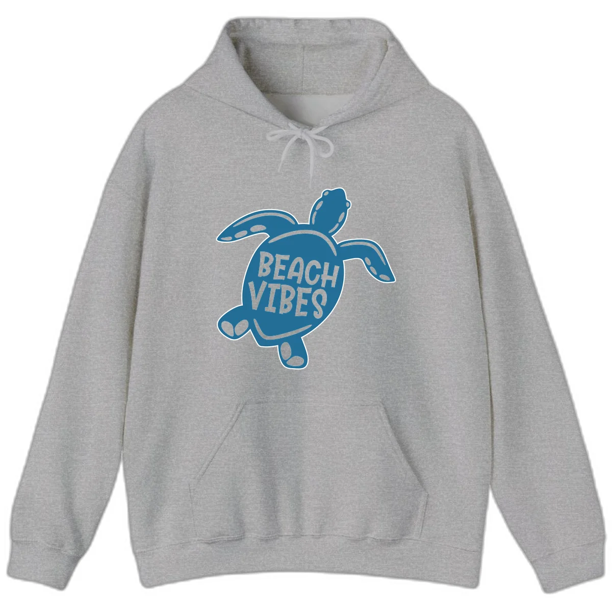 Beach Vibes Sea Turtle Hoodie in Sport Grey