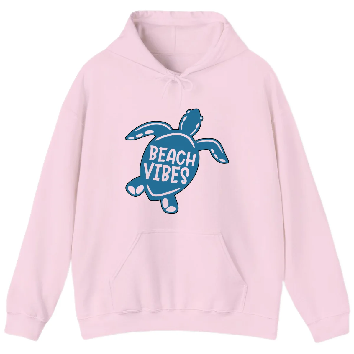 Beach Vibes Sea Turtle Hoodie in Light Pink