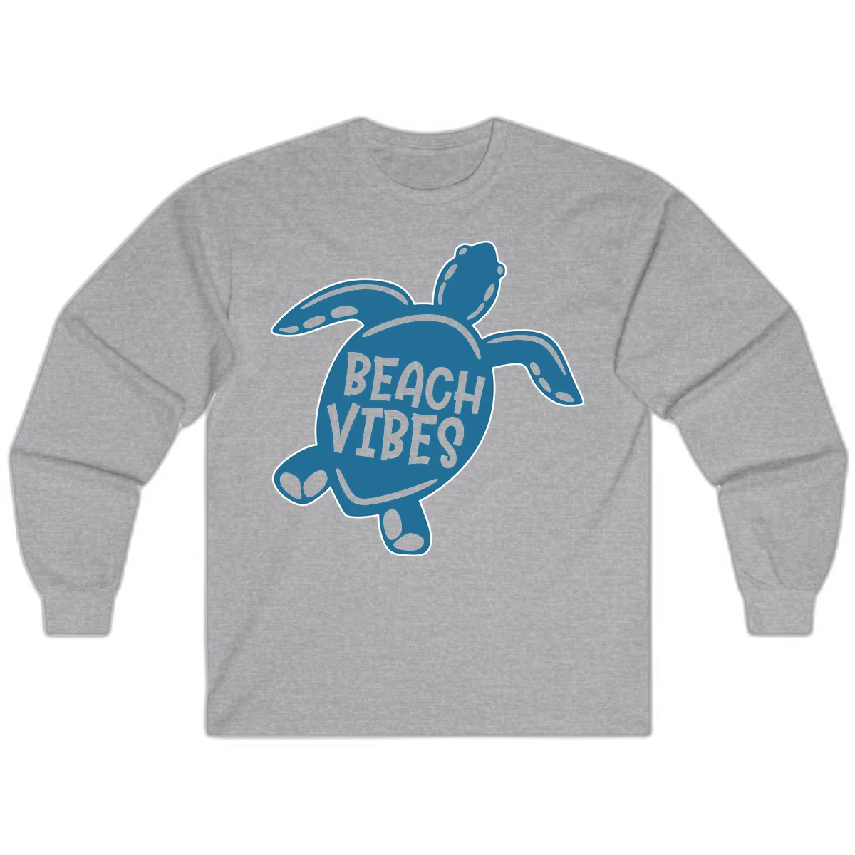 Beach Vibes Sea Turtle Long Sleeve in Sport Grey