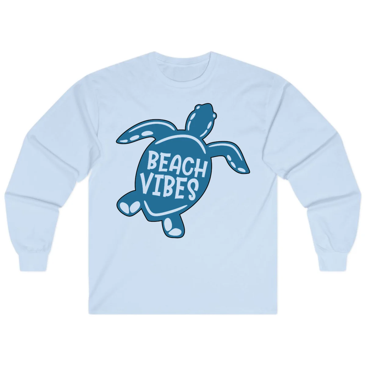 Beach Vibes Sea Turtle Long Sleeve in Light Blue