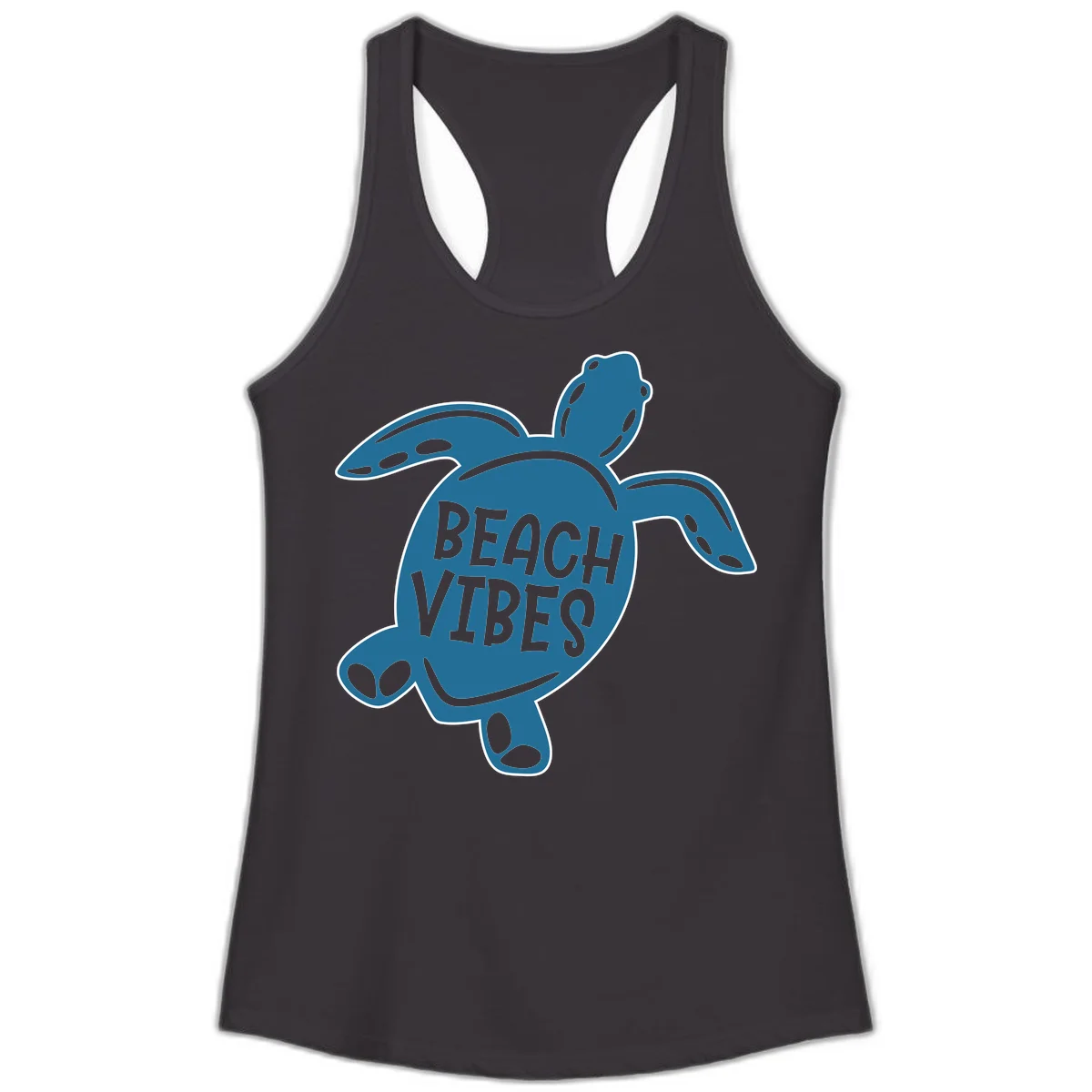 Beach Vibes Sea Turtle Ladies Tank in Black