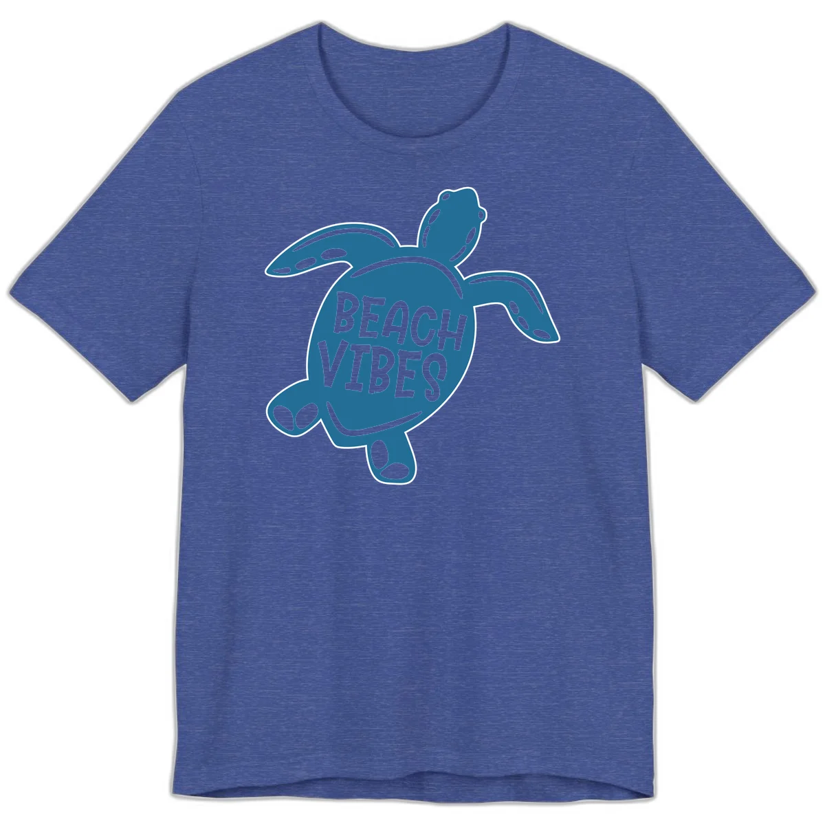 Beach Vibes Sea Turtle Premium T-Shirt in Heather True Royal