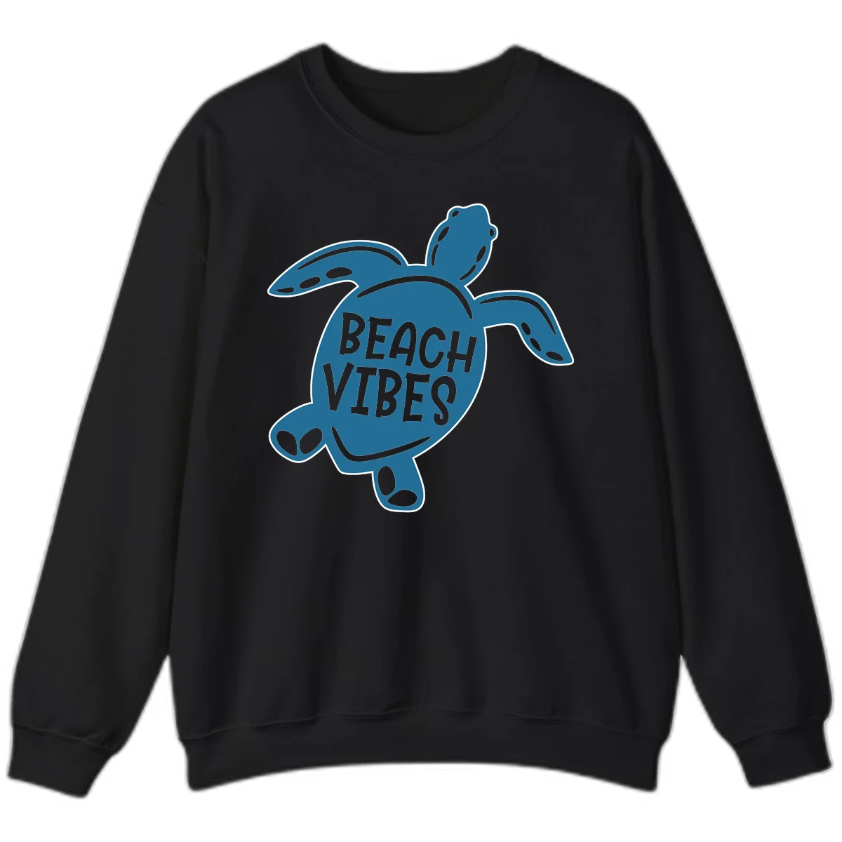 Beach Vibes Sea Turtle Sweatshirt in Black