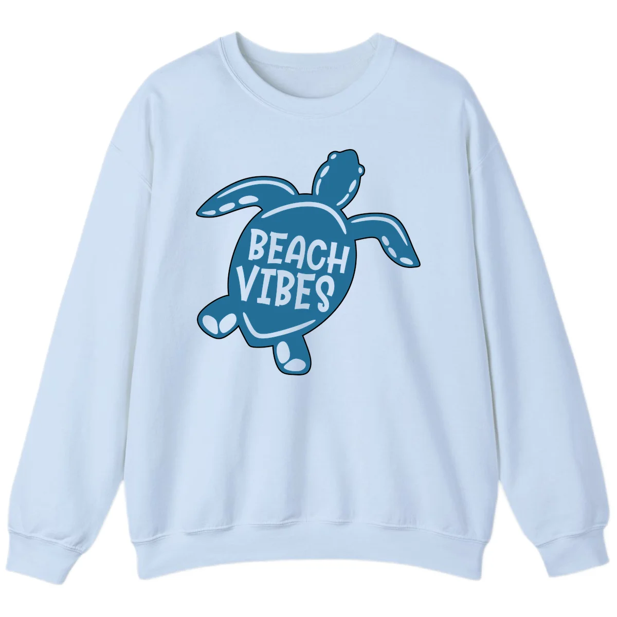 Beach Vibes Sea Turtle Sweatshirt in Light Blue