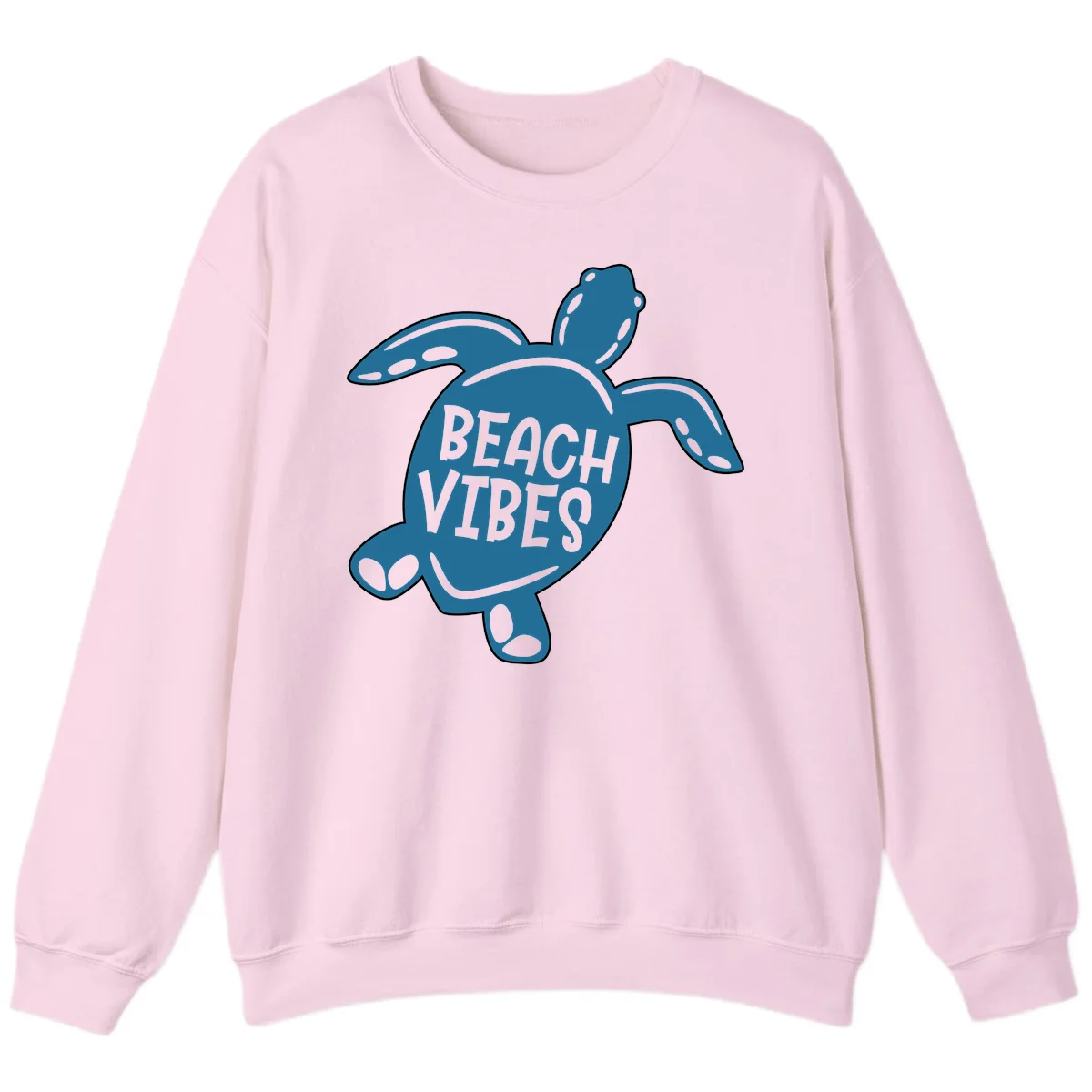 Beach Vibes Sea Turtle Sweatshirt in Light Pink