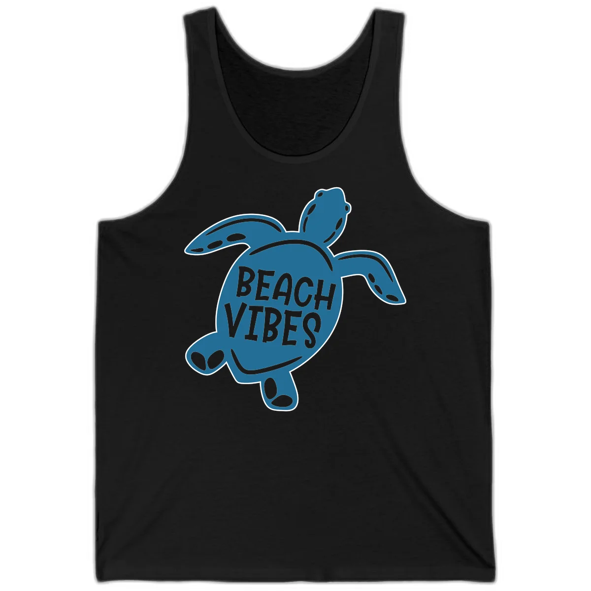 Beach Vibes Sea Turtle Tank in Black