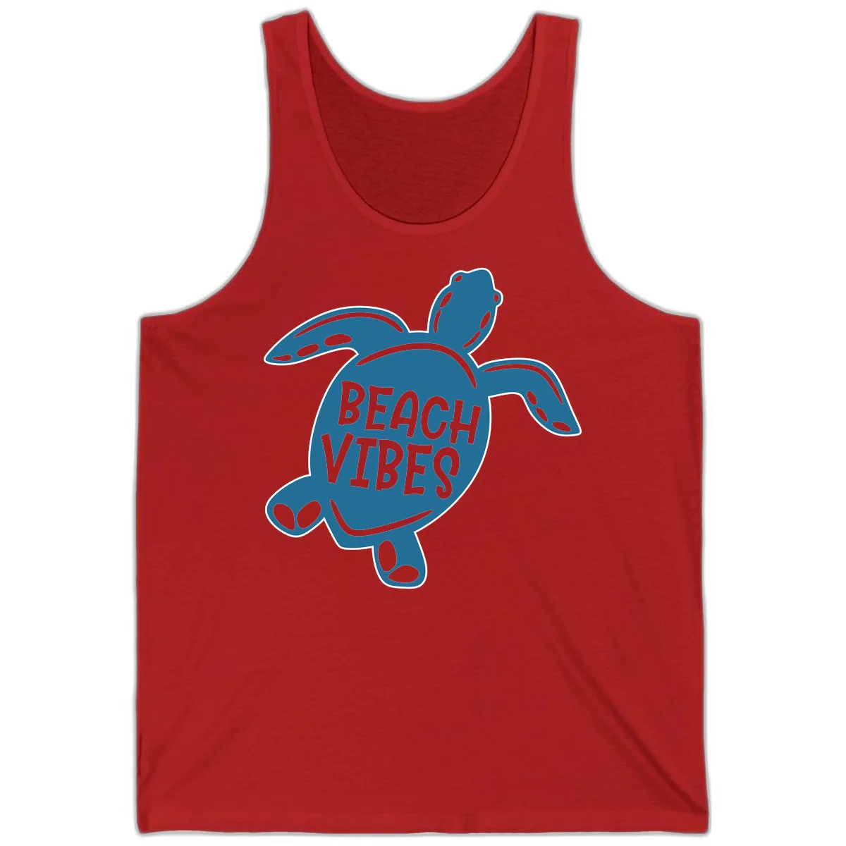 Beach Vibes Sea Turtle Tank in Red