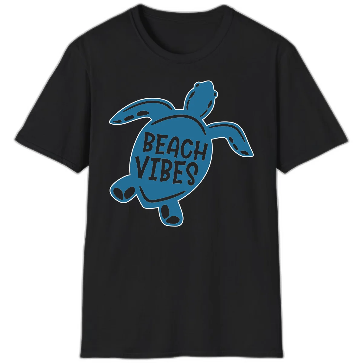 Beach Vibes Sea Turtle T-Shirt in Black