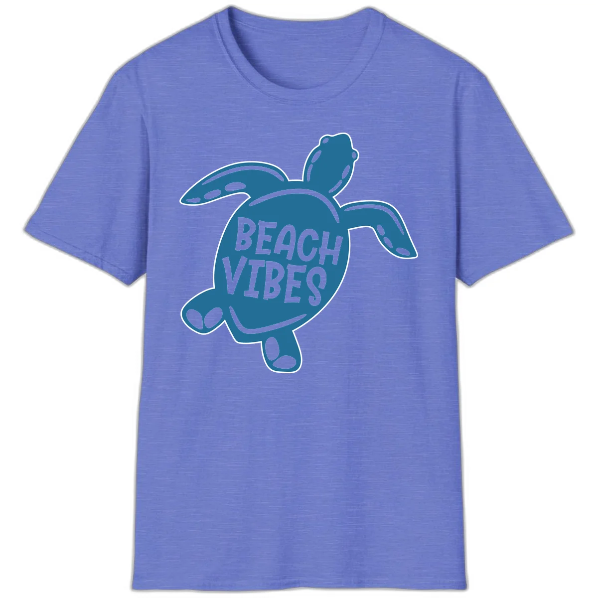 Beach Vibes Sea Turtle T-Shirt in Heather Royal