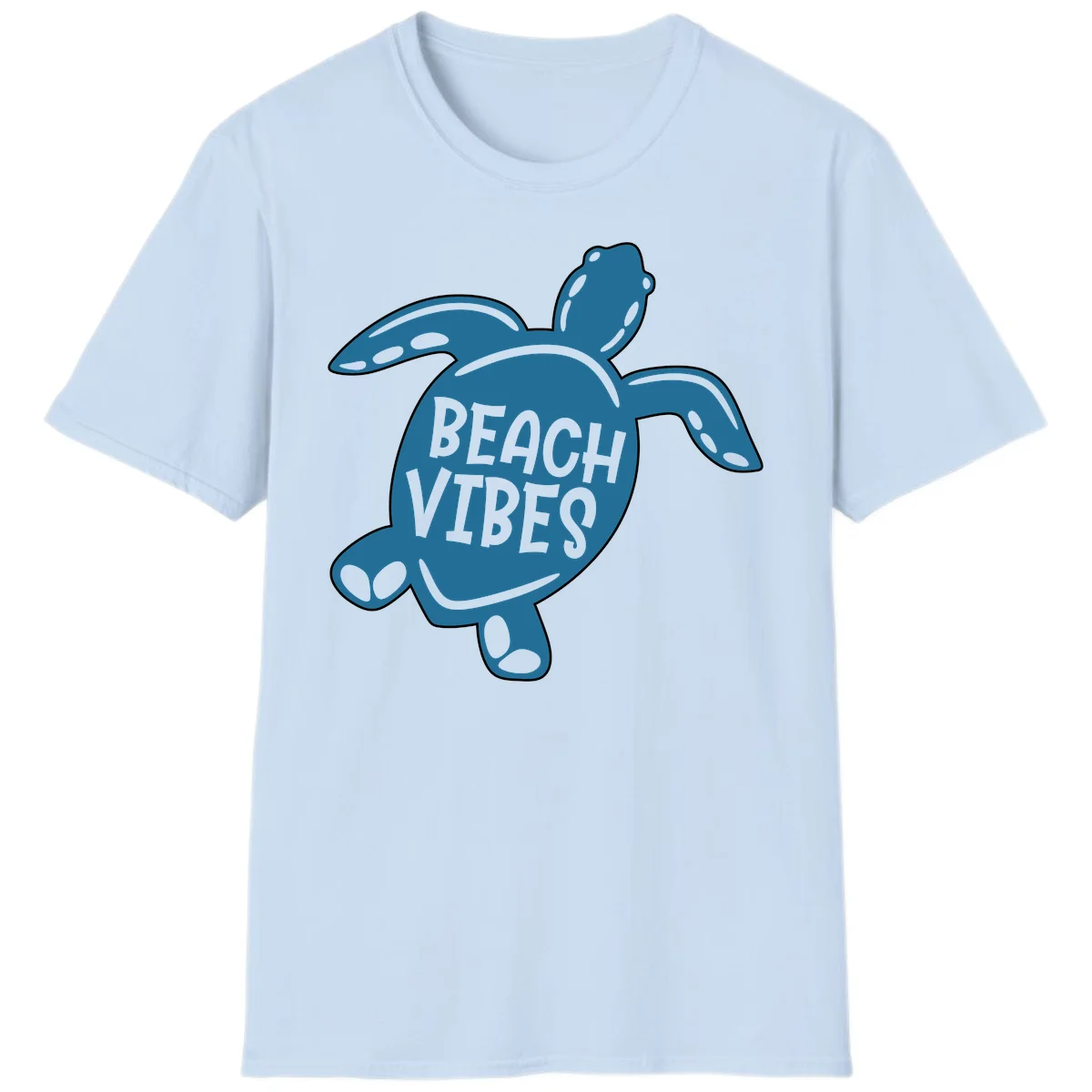 Beach Vibes Sea Turtle T-Shirt in Light Blue