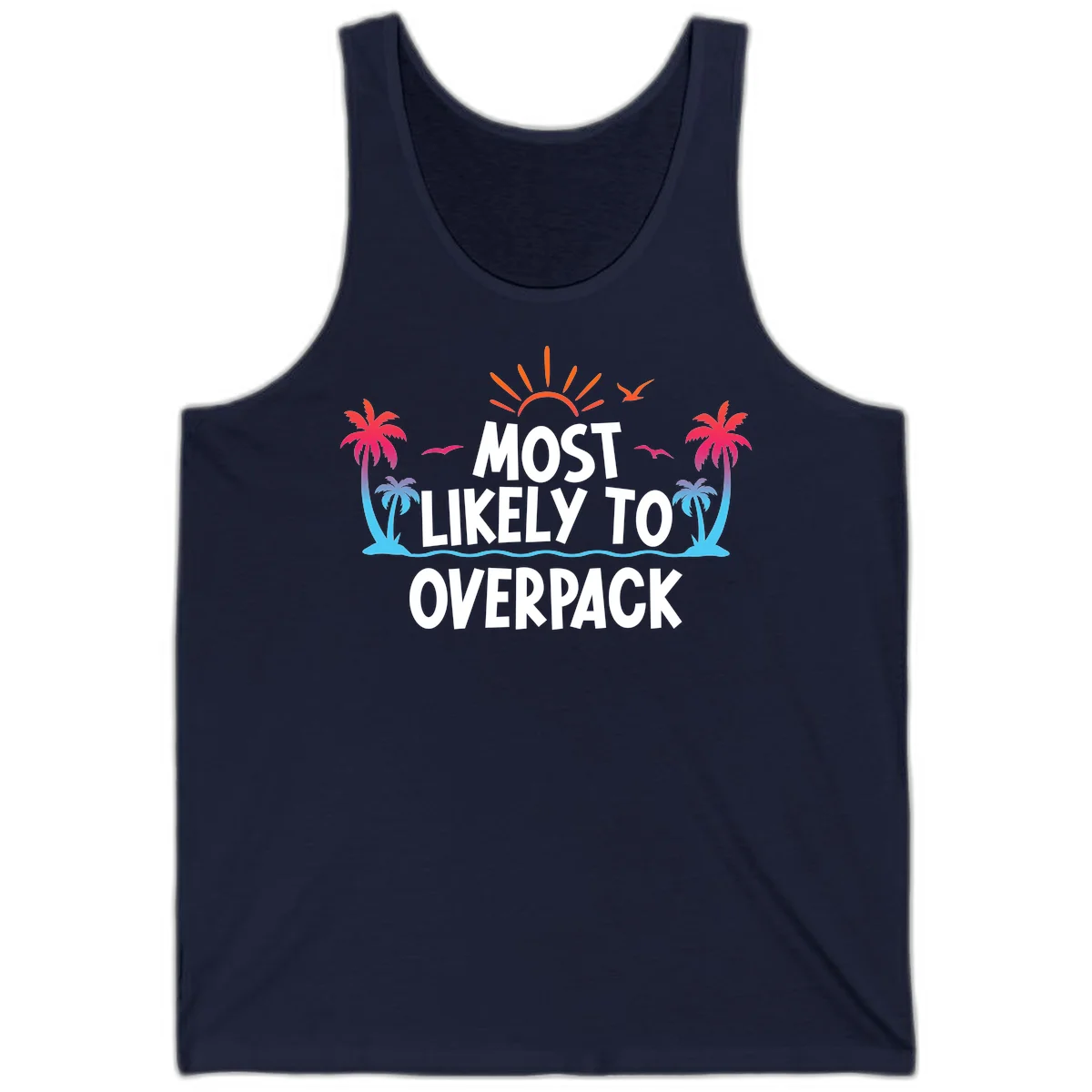 Most Likely To Overpack Tank Top in Navy