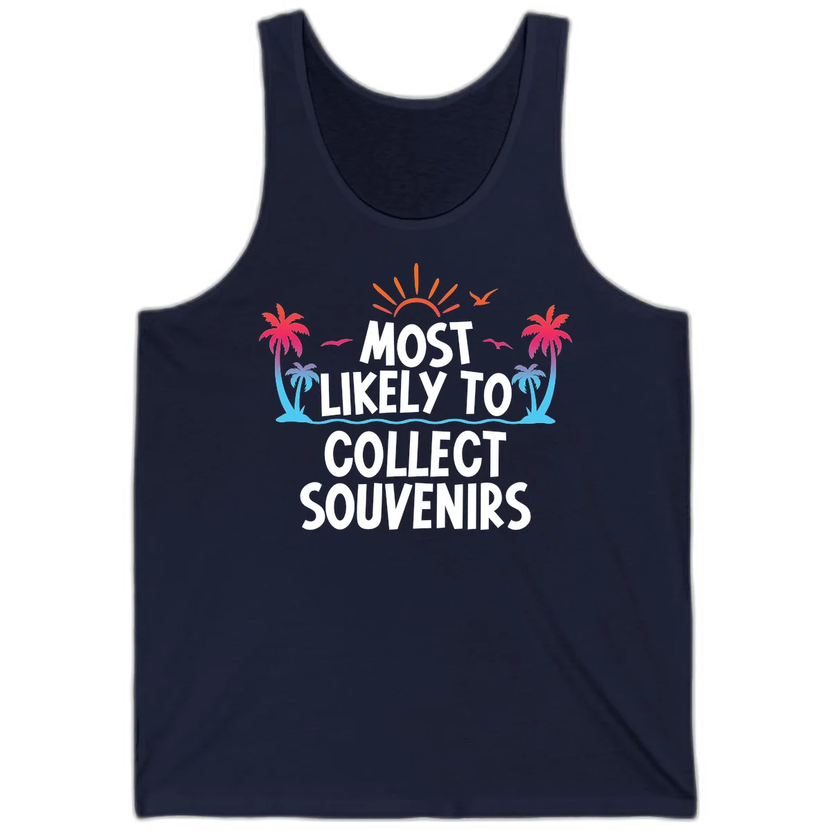 Most Likely To Collect Souvenirs Tank in Navy