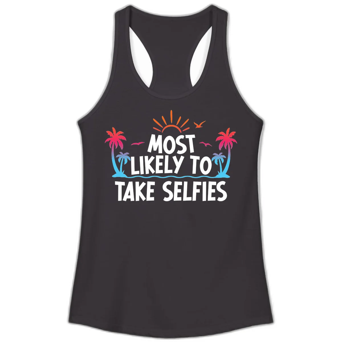 Most Likely To Take Selfies Ladies Tank in Black