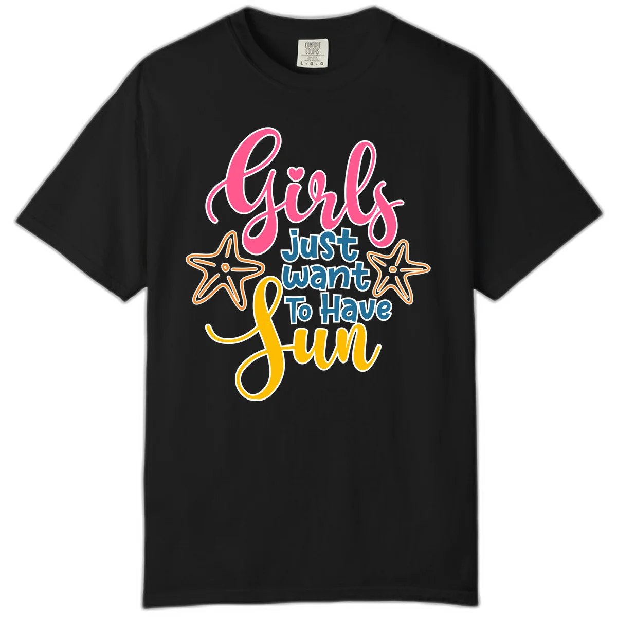 Girls Just Want To Have Fun Cruise Comfort Color Tee in Black