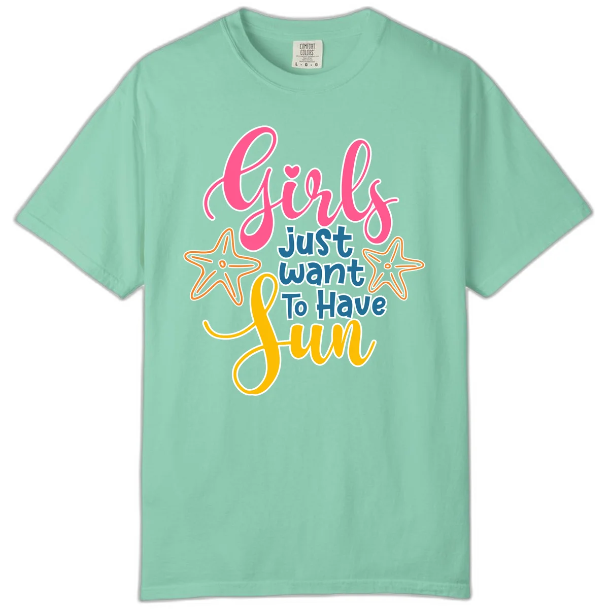 Girls Just Want To Have Fun Cruise Comfort Color Tee in Island Reef