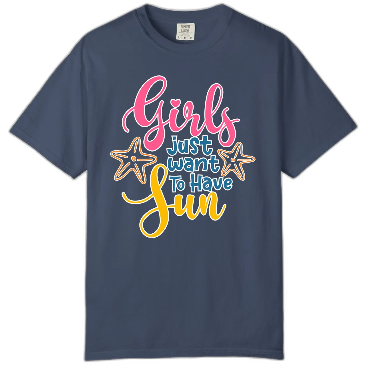 Girls Just Want To Have Fun Cruise Comfort Color Tee in Midnight