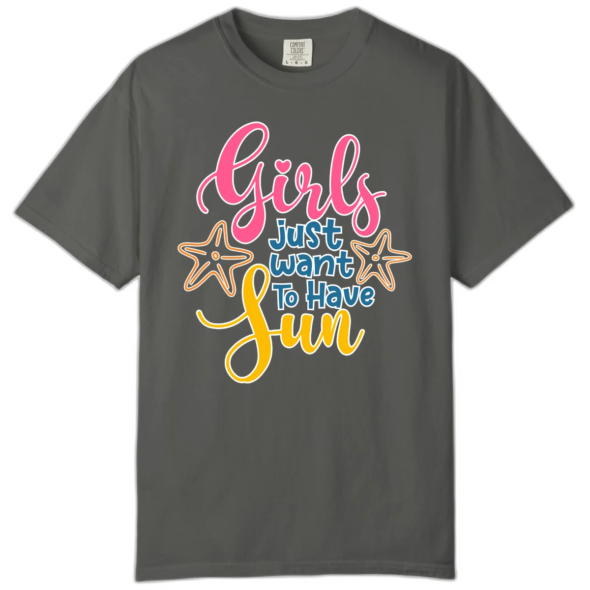 Girls Just Want To Have Fun Cruise Comfort Color Tee in Pepper