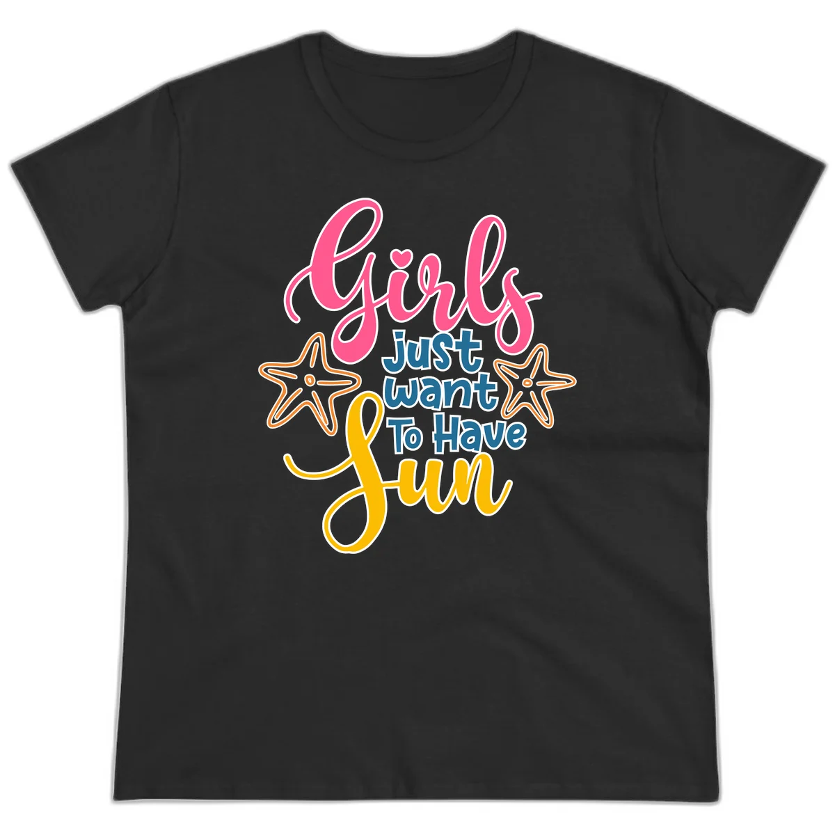 Girls Just Want To Have Fun Cruise Ladies Tee in Black