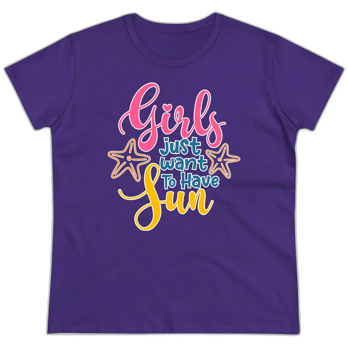 Girls Just Want To Have Fun Cruise Ladies Tee in Purple