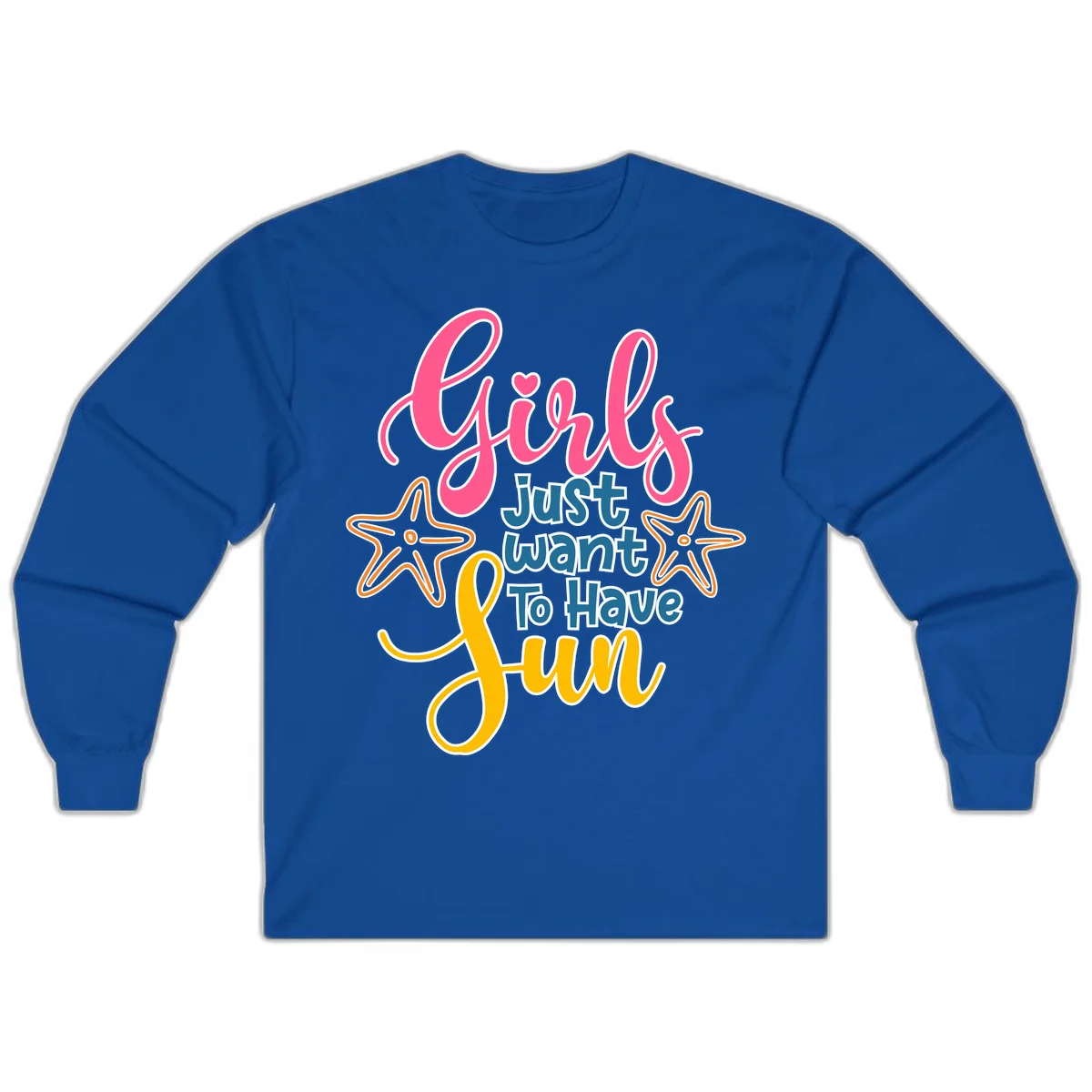 Girls Just Want To Have Fun Cruise Long Sleeve Tee in Royal