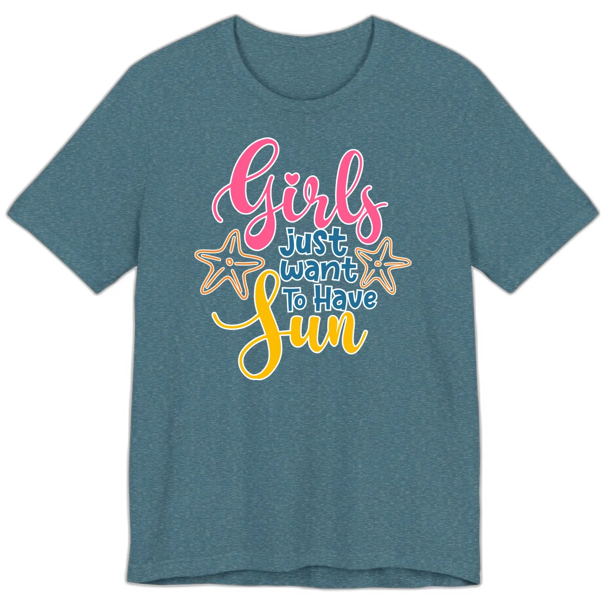 Girls Just Want To Have Fun Cruise Premium T-Shirt in Heather Deep Teal